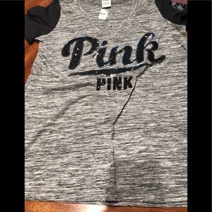 Black/Gray Victoria Secret Shirt Sleeve Shirt